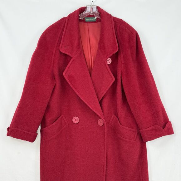 Harvé Benard Vintage Style Red Wool Coat Double Breasted Women’s XL USA - Picture 3 of 16